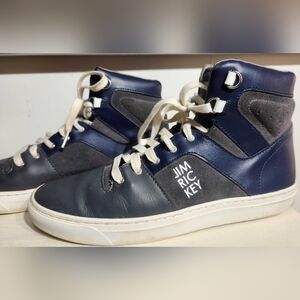 Jim Rickey Handmade Leather & Suede High Top Sneakers US 8.5 EU 42